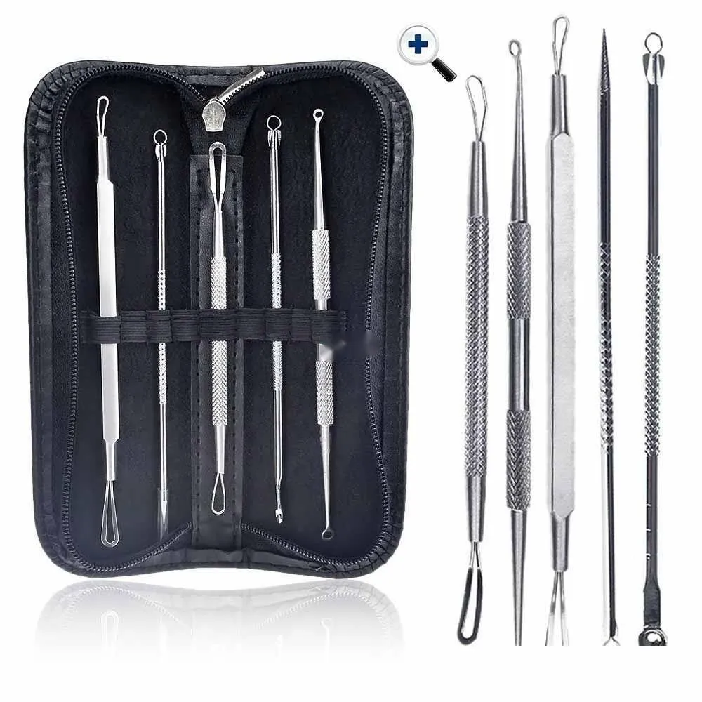 Other Skin Care Tools 5 Pcs/Set Face Stainless Steel Kit Blackhead Blemish Acne Pimple Extractor Tool Cleanser Drop Delivery Health Dhixx