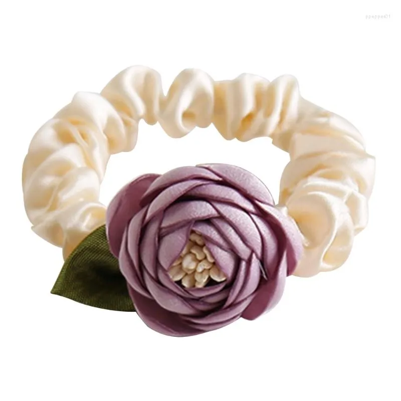 Fermagli per capelli M89E Fiore Scrunchies Supporto alla moda per ragazze Scrunchy per chignon oversize