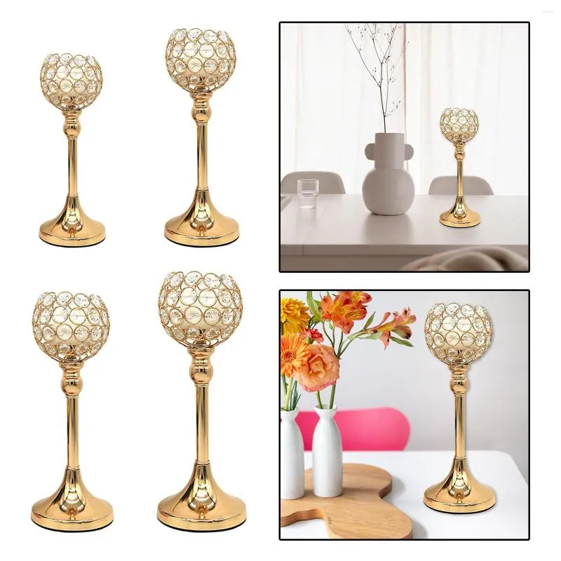 Posiadacze świec kryształy upiększające Candelabra Party Desktop Centerpiece Ornaments Candlestick Dekoracja domu