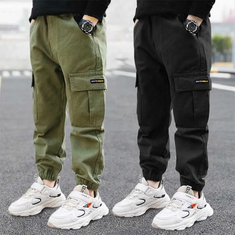 Shorts Boys Cargo Pants Winter Autumn Thick Boys Trousers Casual Kids Sport Pants Teenage Children Clothes For 4-11Year 230628