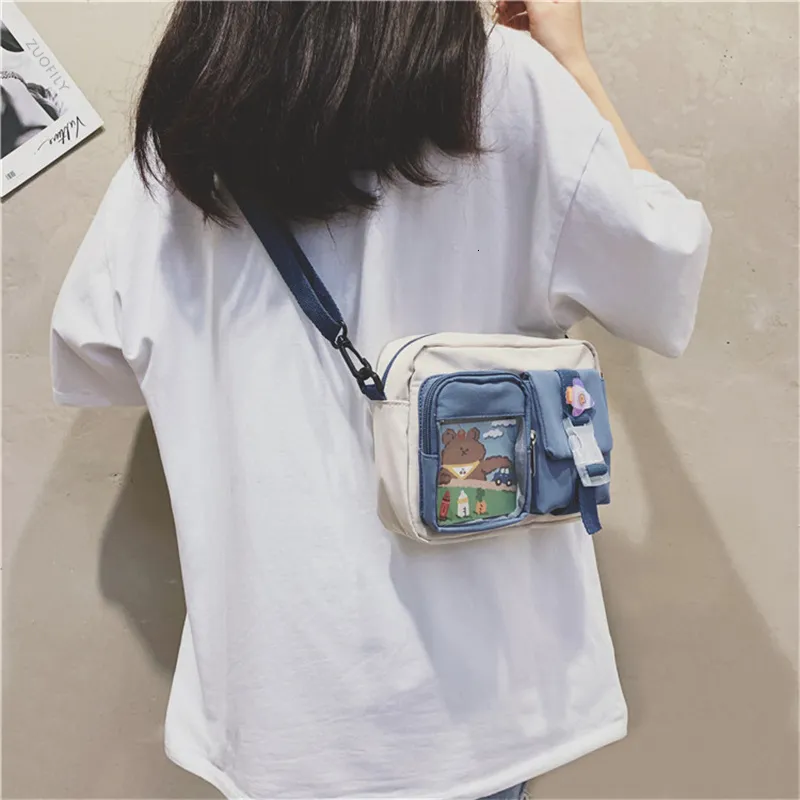 Рюкзаки Корея милая маленькая сумка девушка сердце мягкое студенческое плечо японский Harajuku messenger Pure Color Kawaii Crossbody Bags 230628