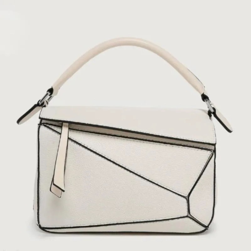 Luxus-Designer-Tasche für Damen, Umhängetasche, verstellbarer Schultergurt, geometrisches Spleiß-Litschi-Muster, modische, vielseitige klassische Einkaufstasche, große Kapazität, PU-Taschen