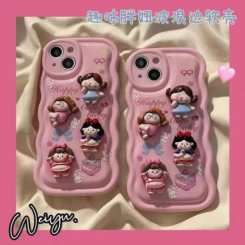 Top Designer Cute Little Princess Custodia iPhone 13 14 Pro Max 12 Mini 11 Xs XR X 8 7 Plus Cover posteriore stampata Custodia protettiva Deluxe a copertura totale