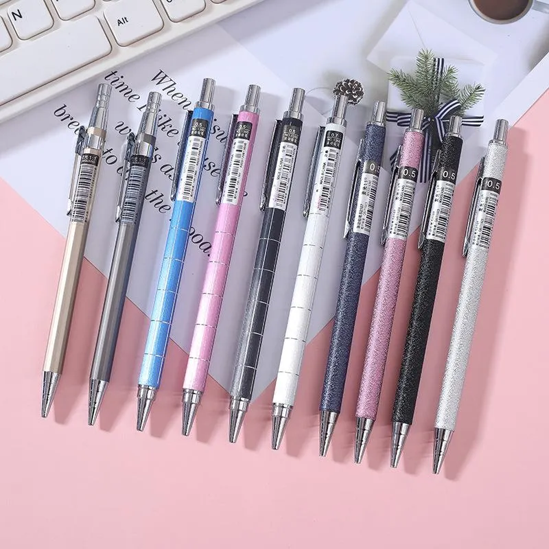 Pencils 36 pcs/lot Fashion Metal Press Mechanical Pencil Cute Drawing Writing Automatic Pen School Office Supplies