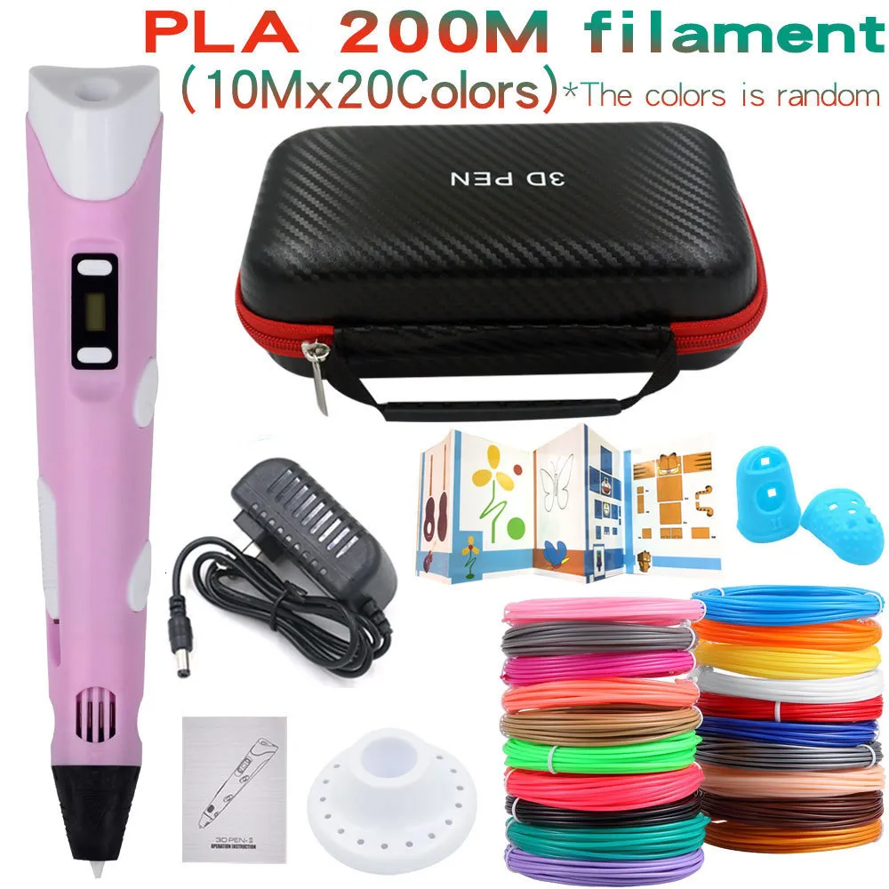 3D Pen for Children, 3D Printing Pen with LCD Display,200M PLA Filament  with Power Adapter