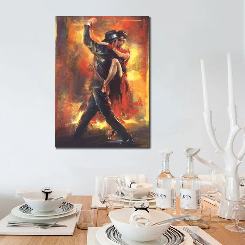 Canvas Painting of a Girl, Acrylic Painting of a Woman on Canvas Board,  Dancing Girl Painting for Living Room Decor -  Israel