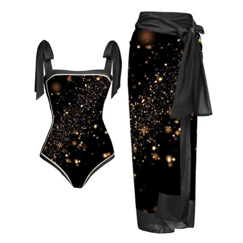 Traje de baño Sexy Estampado negro Trajes de baño de una pieza Cerrado Fa Traje de baño Push Up Body Traje de baño para mujer Trajes de baño Playa Piscina Bañista 2023 HKD230628