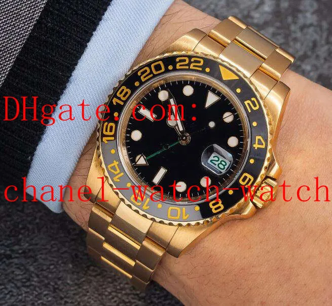 GMT de qualité supérieure 40mm 116718 avec bracelet en or jaune 18K