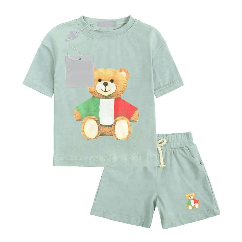Kindersetkleding T-shirt Pak 2-delig hoogwaardige zomer cartoon korte mouw Shorts 90cm-160cm A