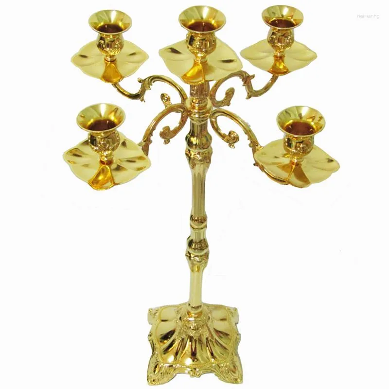 Bougeoirs 65CM Hauteur Candélabres En Métal Or Candélabre Avec Chandelier De Pilier De Support Pour La Pièce Maîtresse De L'événement De Mariage G098