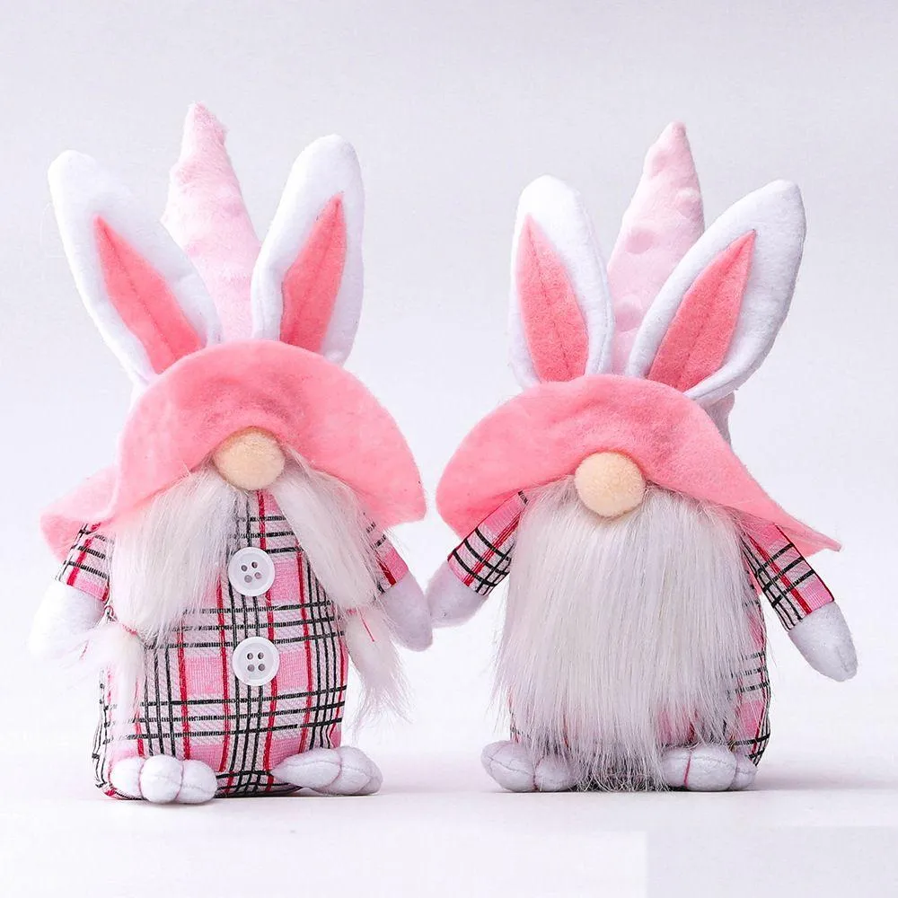 Décorations De Noël Lapin De Pâques Gnome Buffalo Vérifier Handmake En Peluche Sans Visage Poupée Naine Maison Ornements Tomte Pour Cadeau Jk2102Xb Dro Dhfke