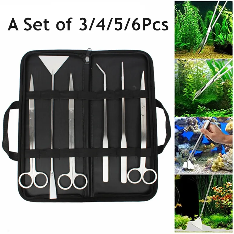 Outils de nettoyage Aquarium Aquascaping pince à épiler en acier inoxydable ciseaux spatule ensemble d'outils entretien aquatique 230628