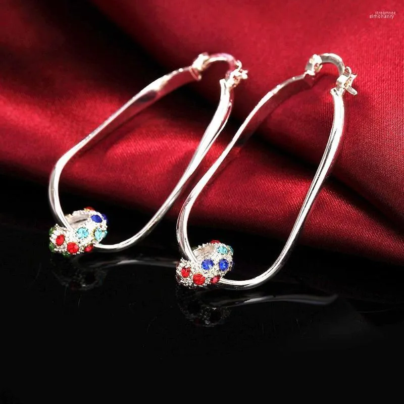 Boucles d'oreilles de cerceau 925 Silver Women's Zircon Perle longue pour les femmes de luxe de luxe Jijoux accessoires en gros de Gaabou