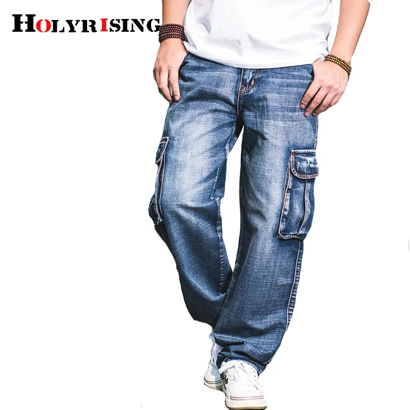 Hommes Jeans Holyrising hommes pantalons décontracté coton Denim pantalon Multi poche Cargo mode grande taille 186655 230629