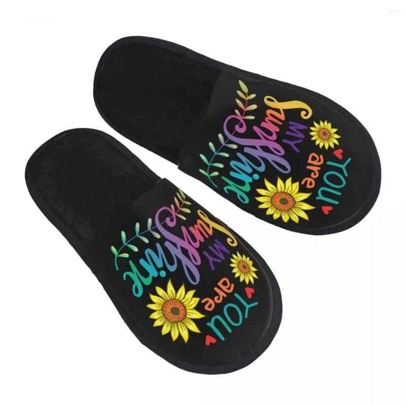 Slippers Indoor You Are My Sunshine Warm Winter Home Plush Fashion Soft Fluffy