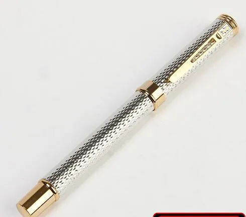 Pens Stationery Office Business Supplies Luxus Crocodile 218 Voll Silbergezündete Brunnen Pens Metal Writing Marke Ink Pen für Geschenk