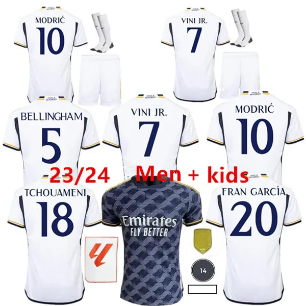 BELLINGHAM 23 24 real mADRIds Soccer Jerseys Fans Version 2023 2024 kit MODRIC camiseta VINI JR CAMAVINGA TCHOUAMENI mADRIdes football shirt kids sets