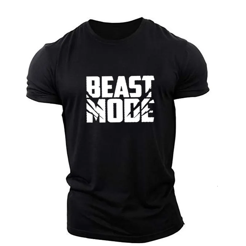 Mens Tshirts Beast Mode Letter English Element Printed Casual Tshirts Summer Short Sleeve Workout Sports Gym T Shirts Big Size 6xl Top 230629