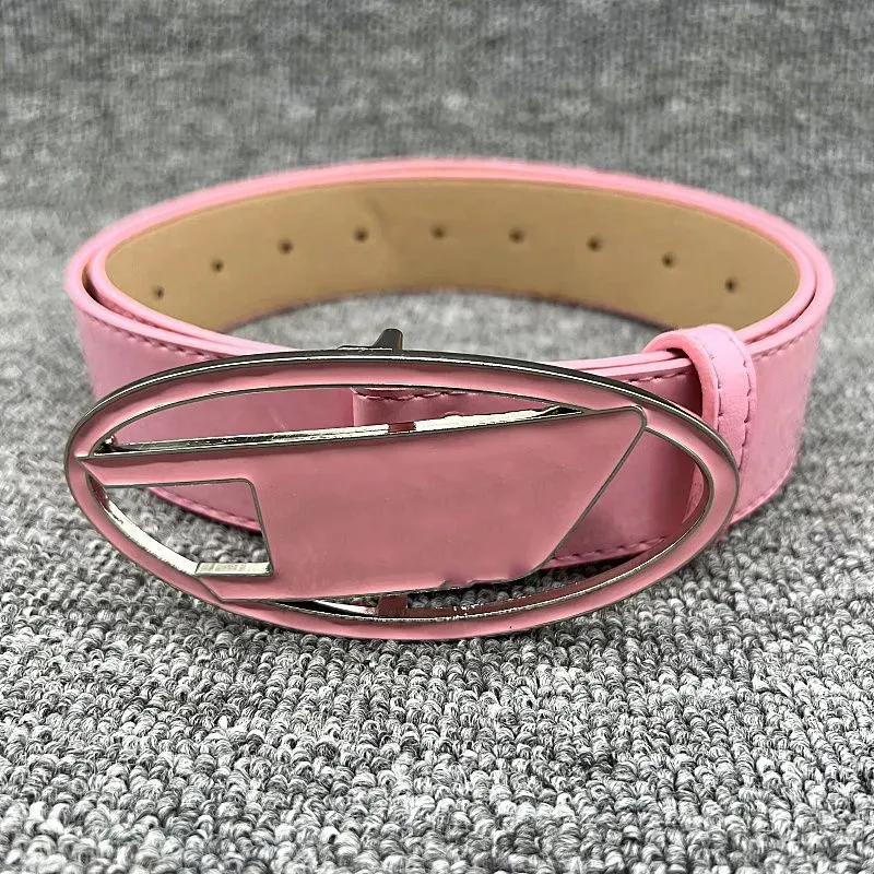 Stylish Leather Belt For Women Pink Designers Belts Fashion Brand Waistband Silver Smooth Buckle belt men Ceinture D Embellished Dress Jeans