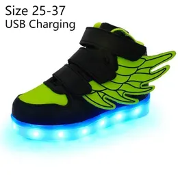 Athletic Outdoor KRIATIV kids light up shoes with wing led slippers Led infant for children boy girl luminous sneakers Glowing 230628