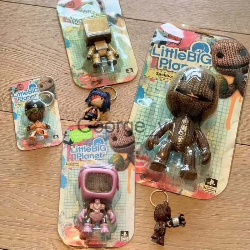 Minifig Little Big Planet Sackboy Anime Figure Movable Joints Action Figure Keychain Pendant Model Toys Ornaments Birthday Gift for Kid J230629