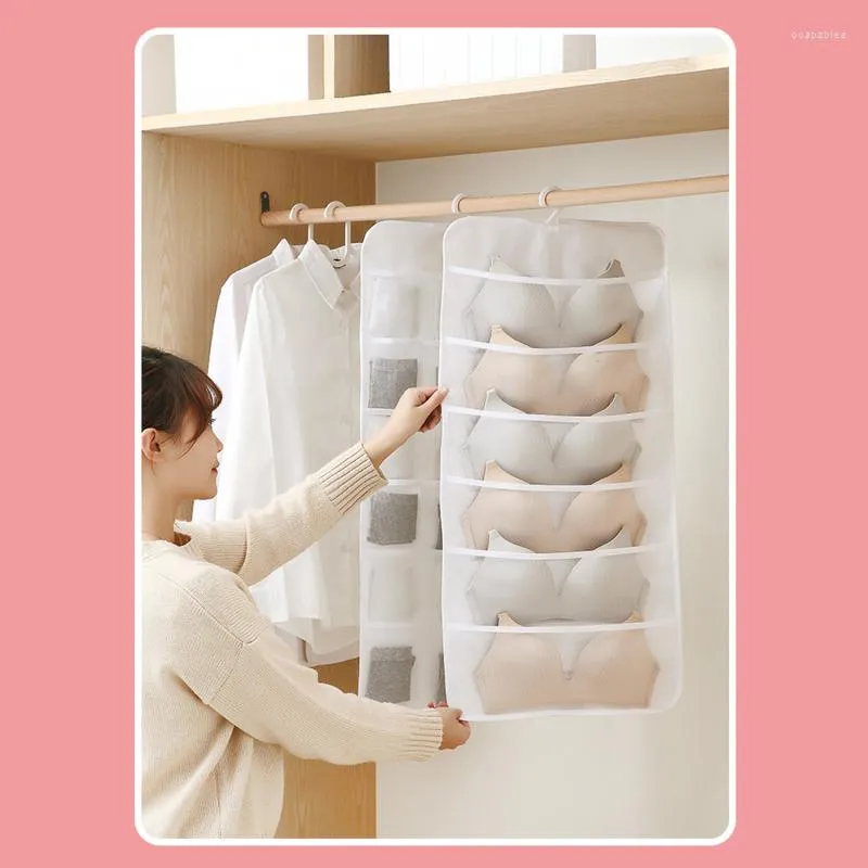 Storage Bags 6/12/18 Pockets Foldable Wardrobe Organizer Wall Door Hanging Organiser Bra Underwear Socks Multi Pouch Bag