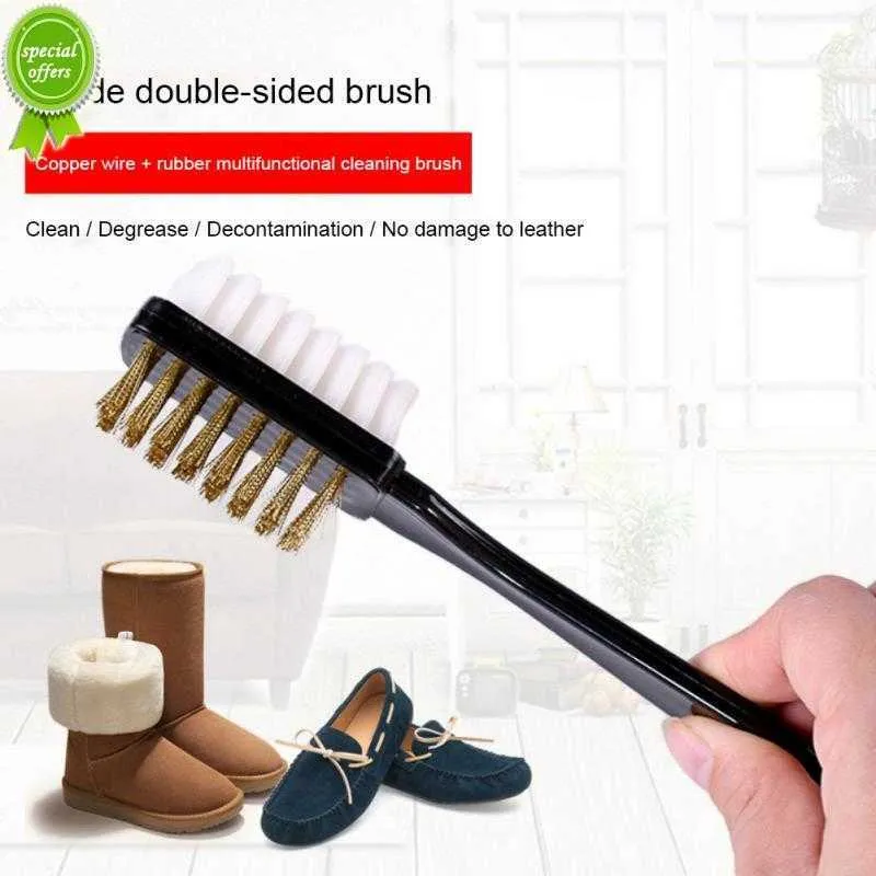 Shoe Brush 2 Sides Hållbar gummiplastrengöring Sko tvättborste Suede Shoe Brush Hushåll Rengöringsverktyg Tillbehör