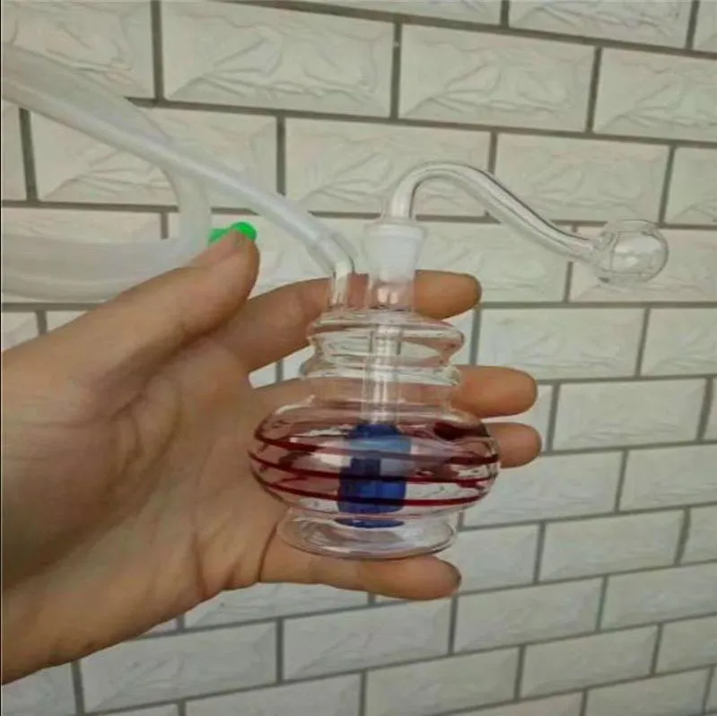 Fabrication de pipes à fumer en verre Narguilé soufflé à la main Bongs Mini, pot en verre rayé