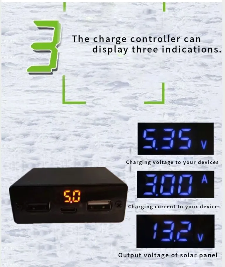 40W Flexible Solar Panel Folding Panels Charger Portable Power Station ...