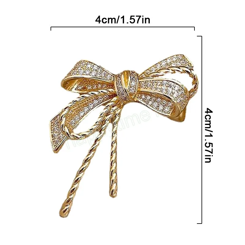 Élégant strass nœud papillon broche épinglette Corsage femmes Simple robe manteau Cardigan bijoux de mariage cadeau broche broche broche