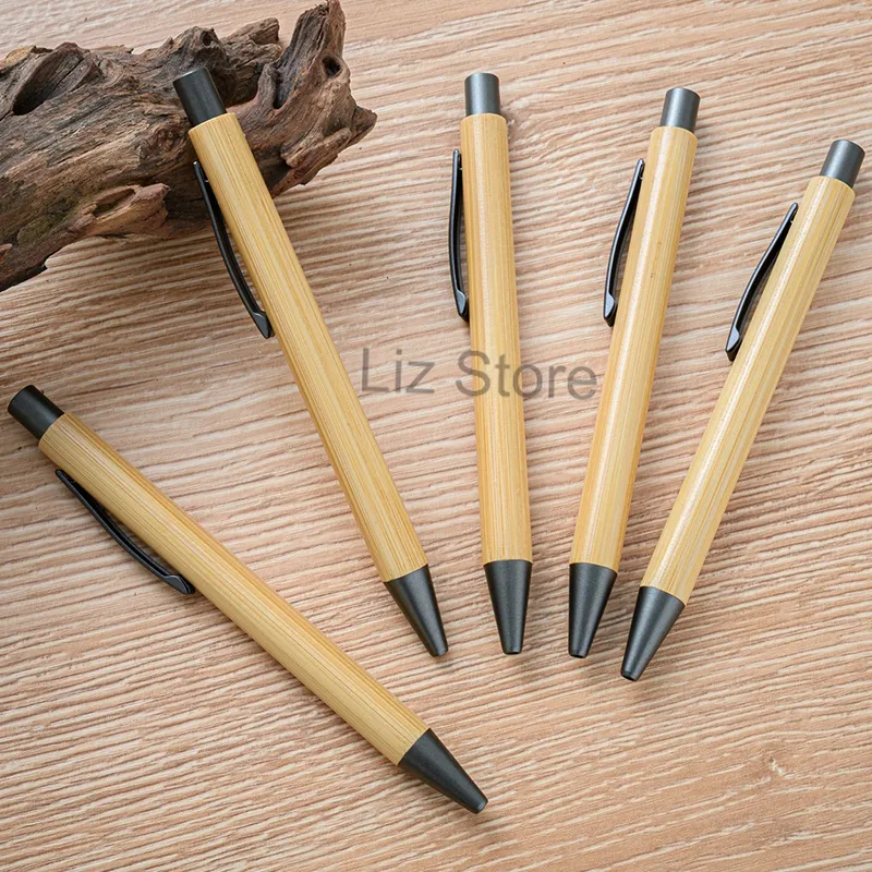 Bamboo Wood Ballpoint Pen Eco-friendly Bamboo Ballpoint Writing Pens Advertising Company Custom Logo Signature Ball Pens TH0700
