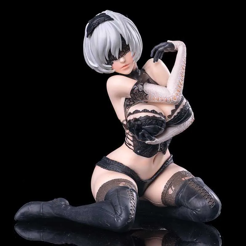 Minifig NEW 20cm NieRAutomata 2B YoRHa PVC Cute Sexy Girl Action Figure Anime Figurine Collection Model Doll Toys Gift J230629