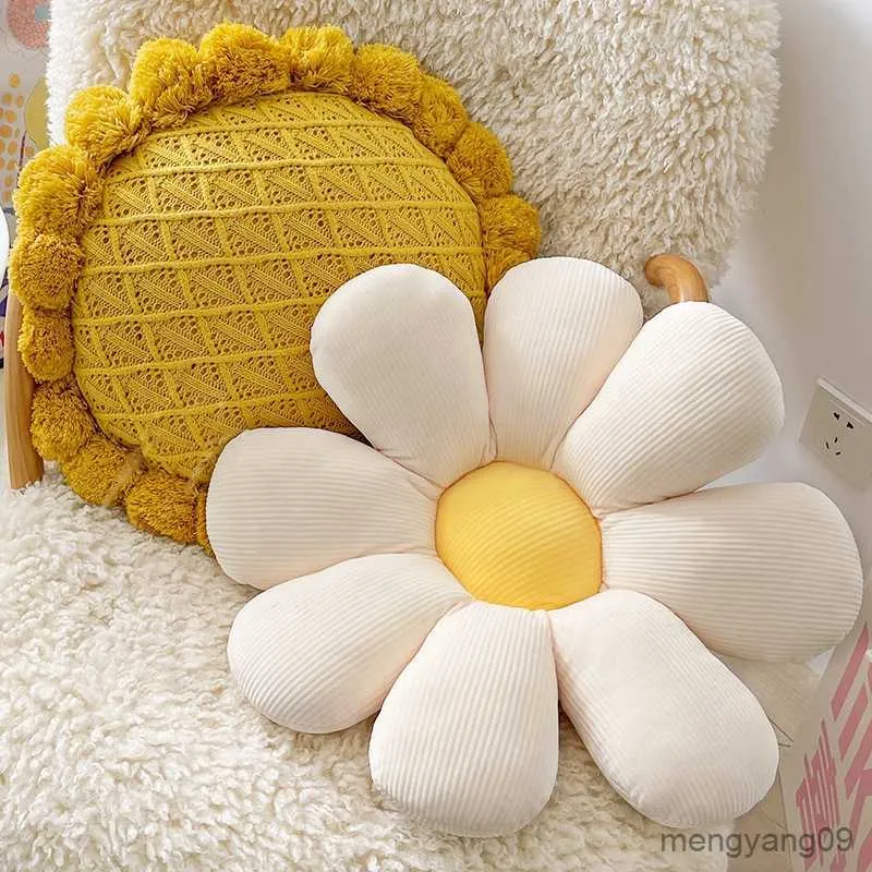 Coussin/décoratif doux fleur chaise coussin marguerite chaise plante jeter chambre décor relaxant canapé coussin cadeau R230629