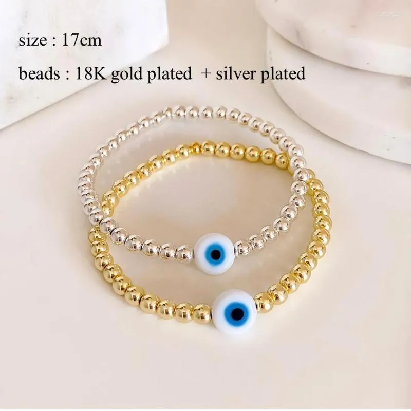 Strand Go2boh Stretch Bracelets Hight Quality Gold Color & Silver Beads Bracelet For Women Jewelry Accessories Pulseras Femme