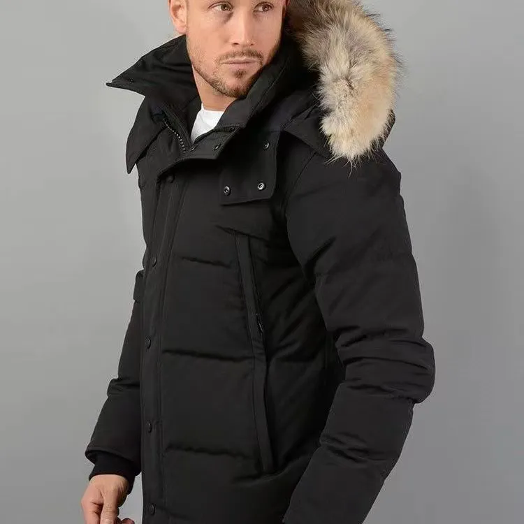 Puffer Hiver hommes Bas Parkas Fourrure à capuche Coupe-vent vêtements d'extérieur manteaux Fourrure Manteau veste Manteau Hiver Parka Doudoune Xs-3Xl