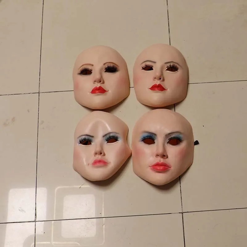 Party Masks Creative Personality Mask Bald Beauty Full Face Hair Mascara Mask Halloween Party Masquerade Cosplay Role-playing Props 230628