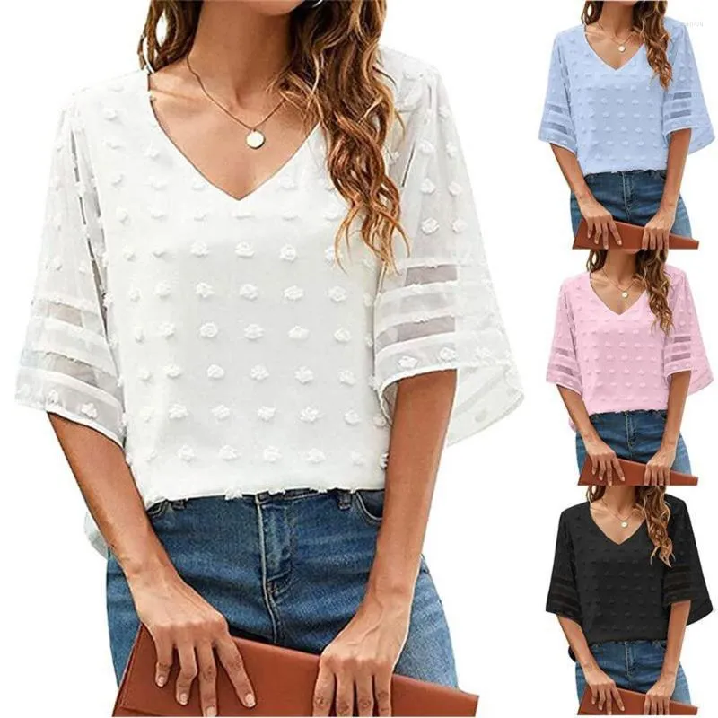 T-shirt da donna Y2k Fashion Shirt Stampa scollo a V Basic Top Casual 3D Blusas Mujer De Moda Roupas Femininas Atacado Barato