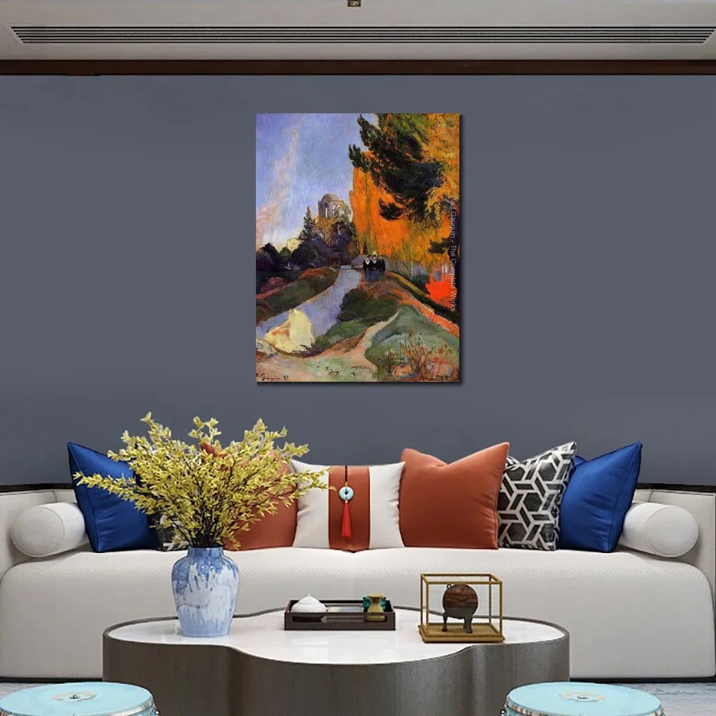 Ręcznie robione obrazy Paul Gauguin of Les Alychamps krajobrazowe sztuka sztuka do dekoracji ścian biurowych