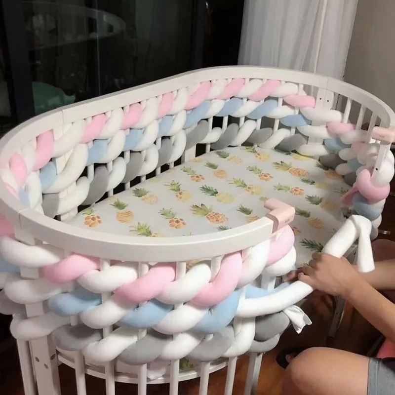 Premium 100cm Baby Bumper Bed Braid Knot Pillow Cushion main image 0