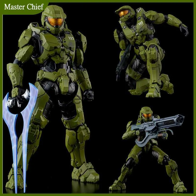 Minifig New Master Chief Re Edit Halo Infinite 5 Figure Halo Jefe Maestro John117 Casco Action Figure Riproduci Art Kai Figure Collection Toy J230629