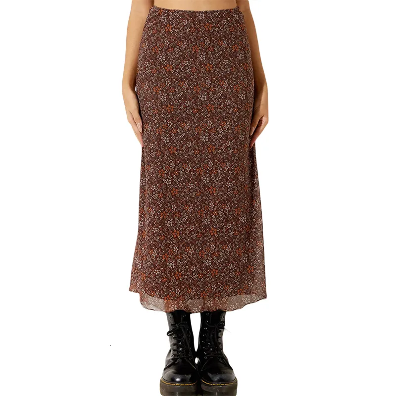 Floral Printed High Waist Reformation Two Piece Dress For