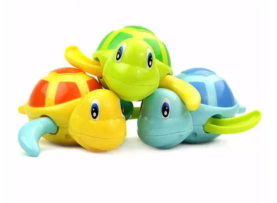 Newborn Cartoon Animal Tortoise Baby Bath Toy Infant Swim Turtle Chain Clockwork Classic Toys Kid Educational Toys