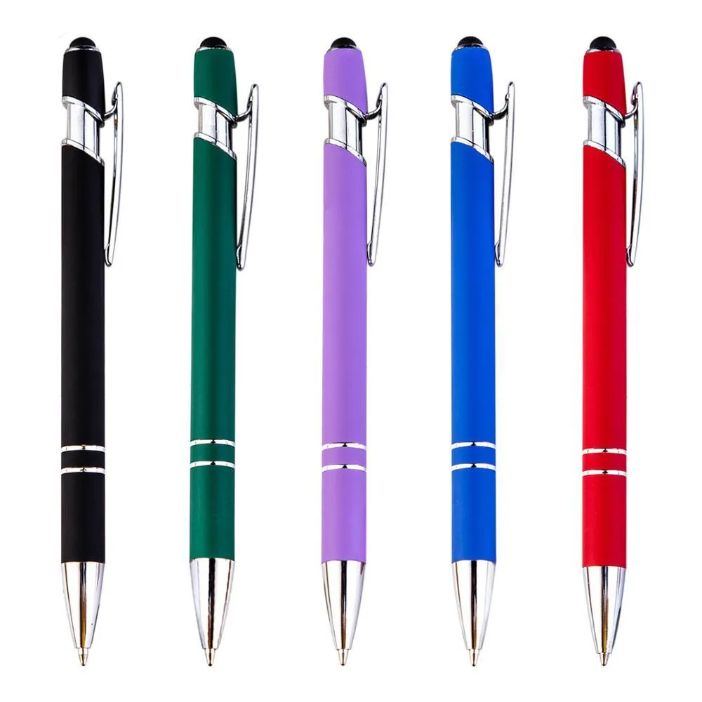 PENS 10PCS/LOT ARPROMOTIONS -Geschenkgeschenk benutzerdefinierte Soft Touch -Kugelschreiber mit Stylus Premium Metal Pen