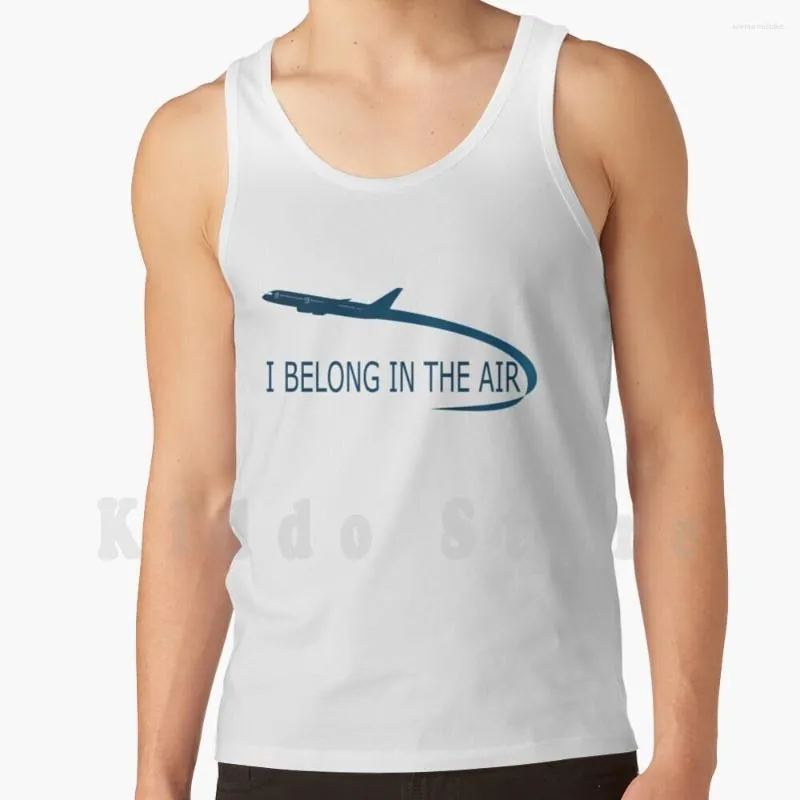 Canottiere da uomo I Appartengo all'aria Gilet Cotton Aviation Airplane Avgeek Plane Quote Png B787