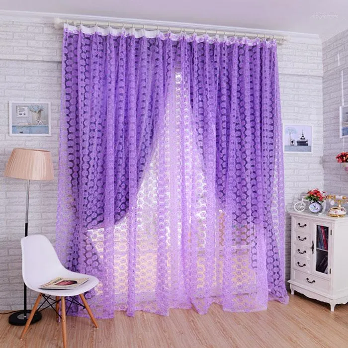 カーテンライトコーラルカーテンシャワースクリーンの重量スカーフ紫色のバルコニーパネルチュールドアシアーバラの窓
