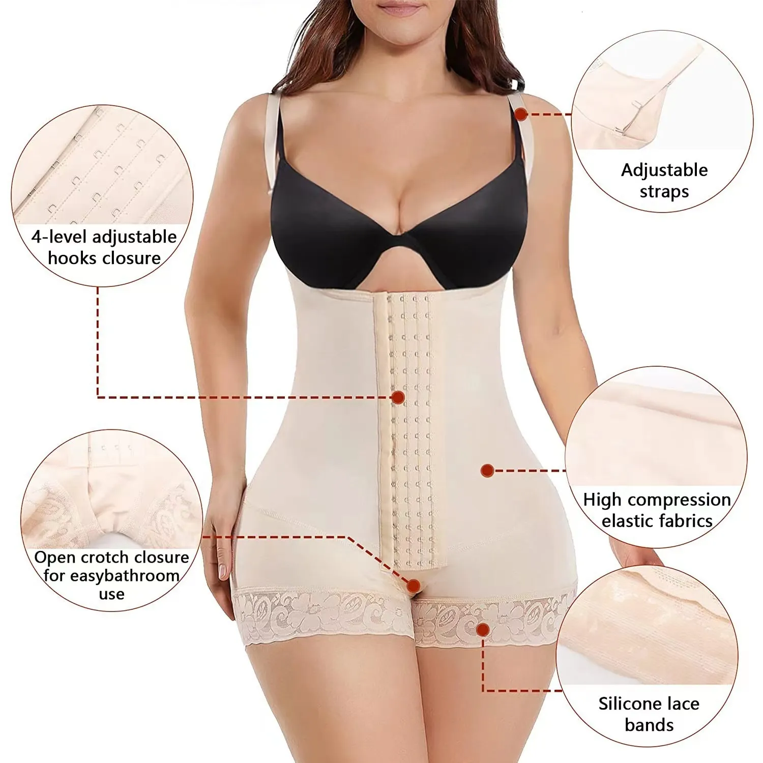 Shapewear & Fajas USA Girdle for women Semaless No zippers, no hooks, no  straps Silicone Band Sculpts