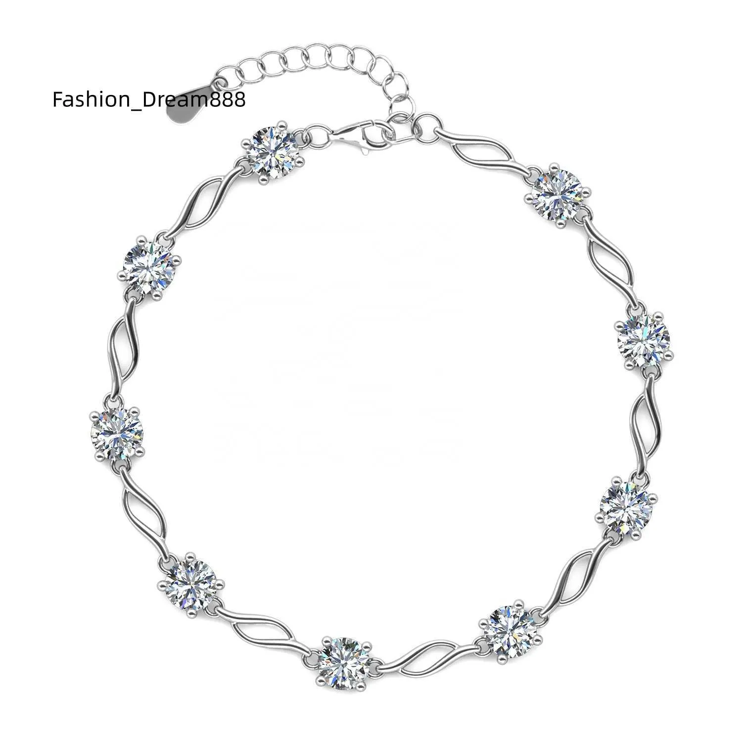 Hot Selling GRA Moissanite Jewelry With Certificate Sier Link Chain Bracelet Accessories Women Destiny Jewellery