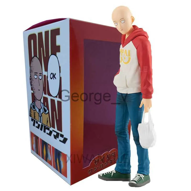 Minifig 18cm POP UP PARADE One Punch Man Anime Figure One Punch Man Saitama OPPAI Felpa con cappuccio Action Figure Collection Modello Doll Toys J230629