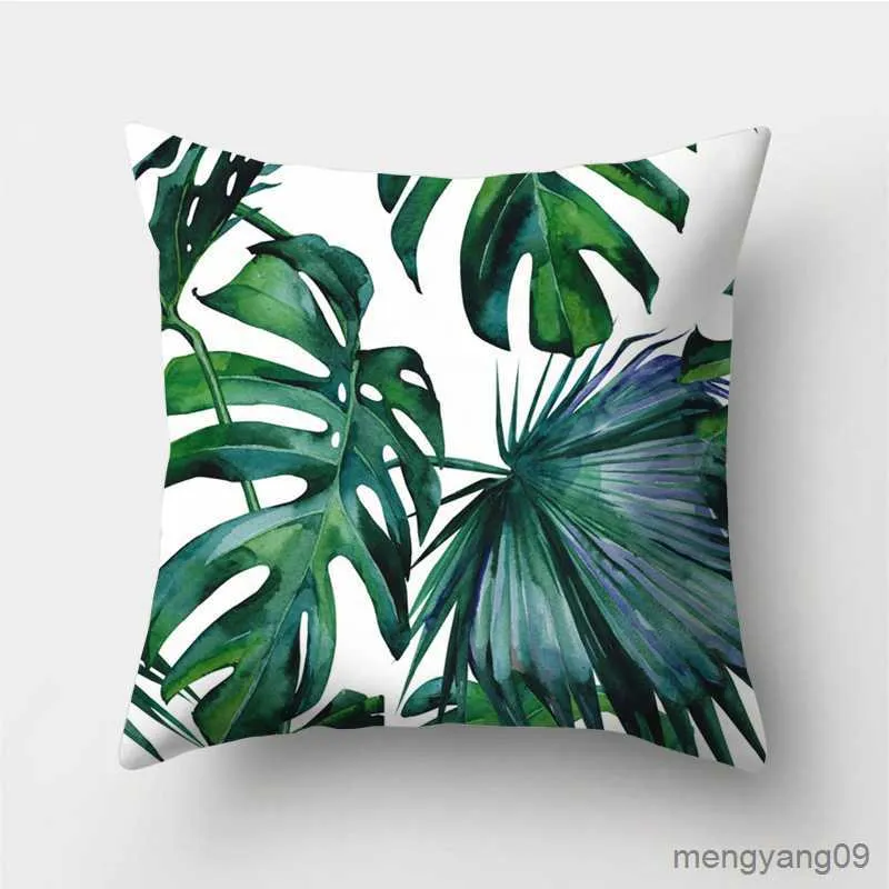 Kudde/dekorativ tropisk bananblad kudde täcke palm täcker bil dekorativ stor golv soffa hem kast r230629