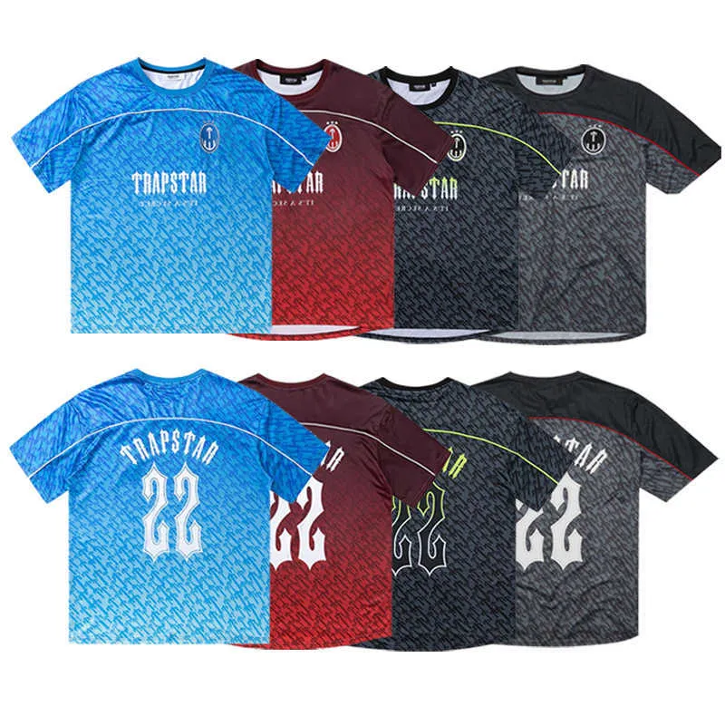 Maglia da calcio Trapstar Designer Maglia da uomo Maglia manica corta Blu No.22 T-shirt abbigliamento sportivo Tempo libero Trend Street Fashion M60n